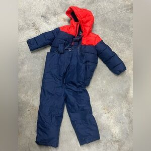The Children's Place Red and Blue Puffer Snowsuit